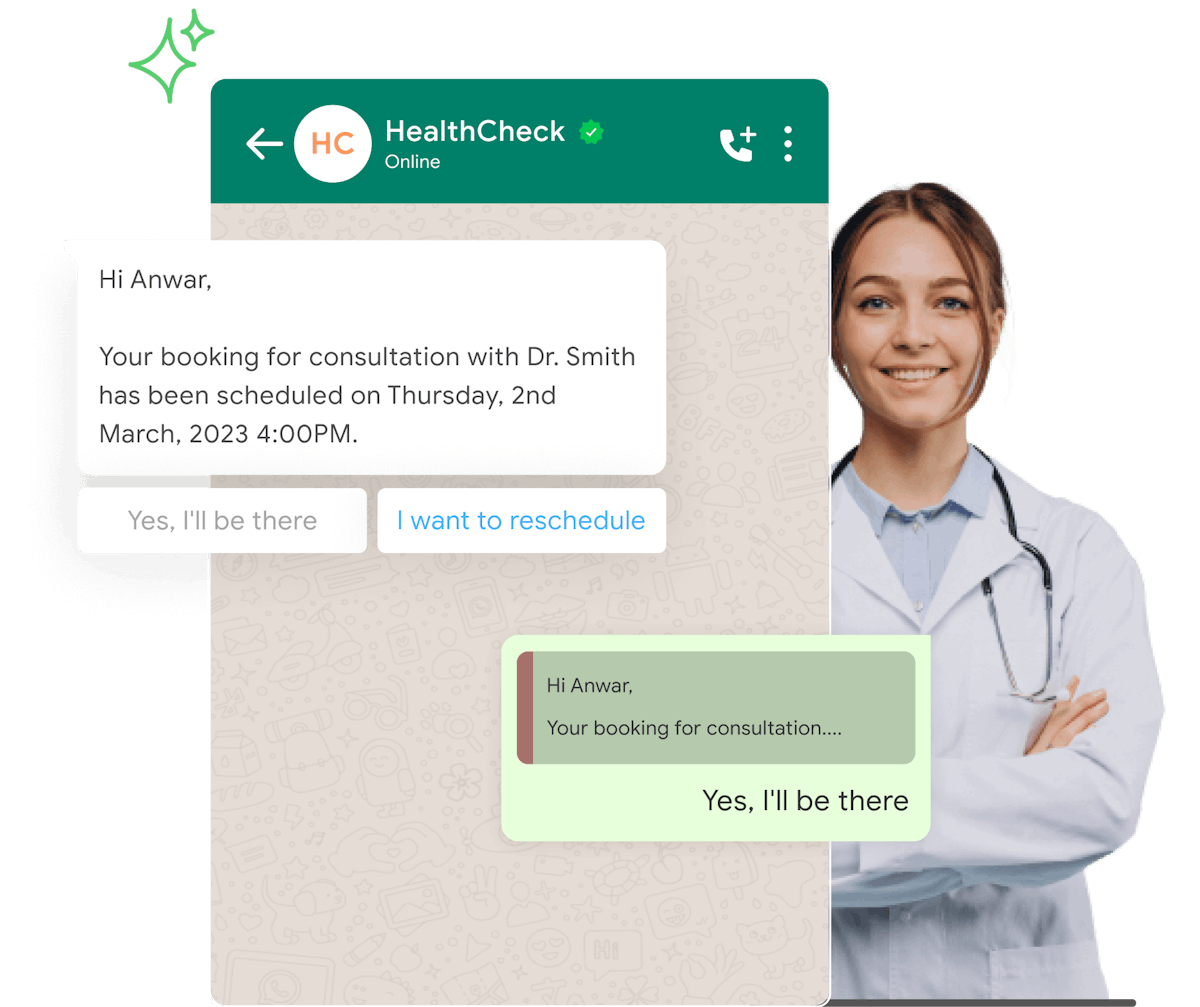 Engage your patients timely and securely on WhatsApp