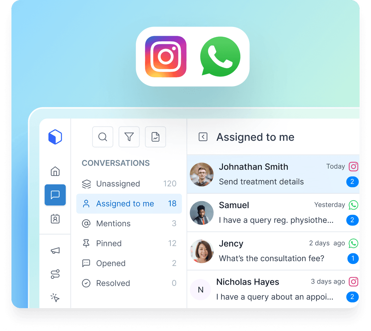 All patient messages in one shared inbox — never switch apps again