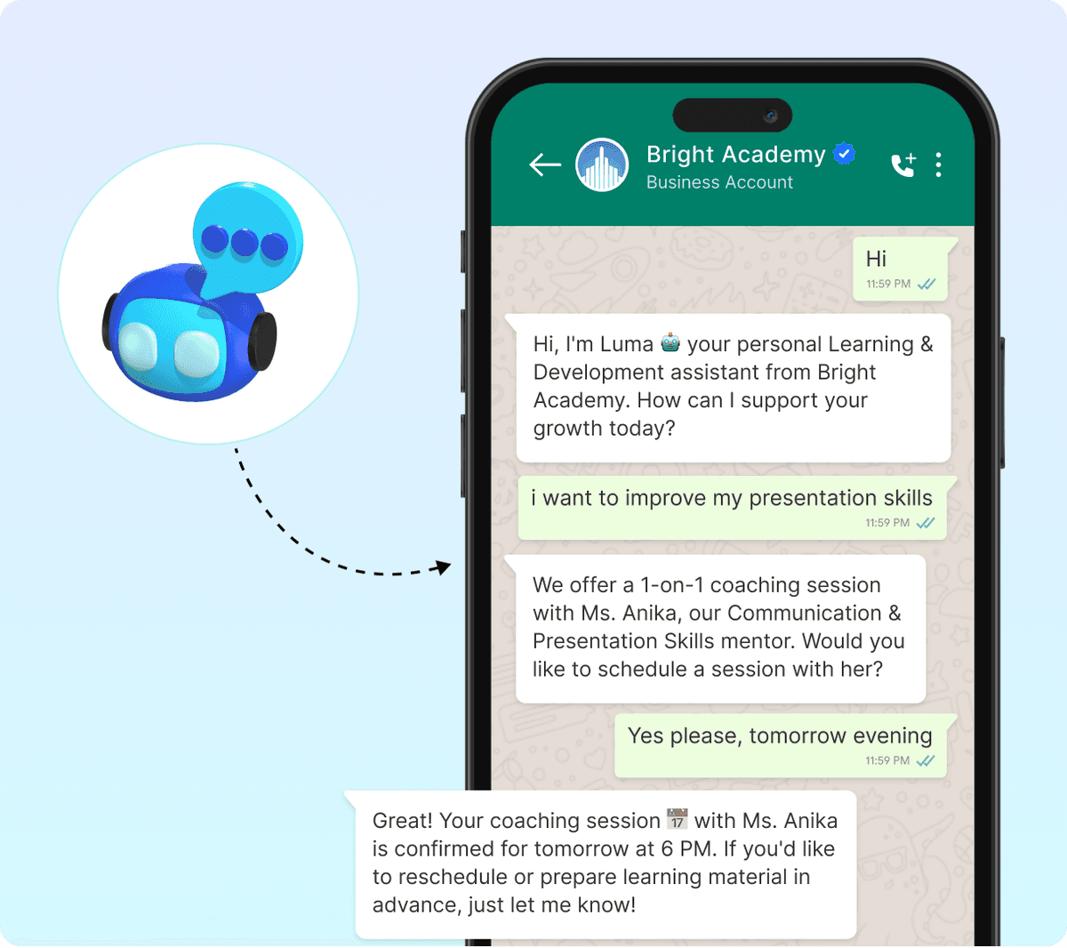 Inquiries on WhatsApp convert into conversations, not spreadsheet entries